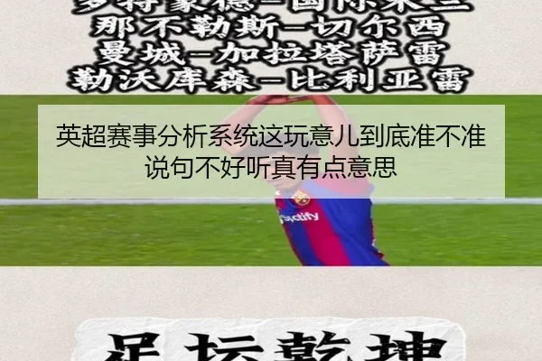 英超赛事分析系统这玩意儿到底准不准 说句不好听真有点意思